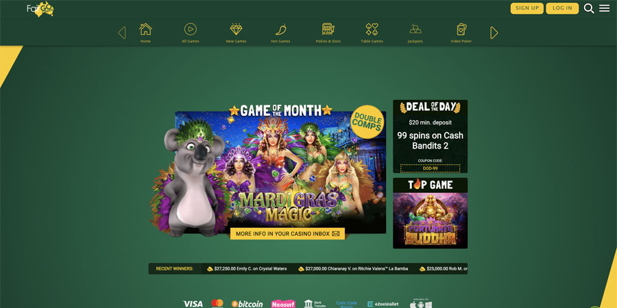 screenshot fair go casino interface