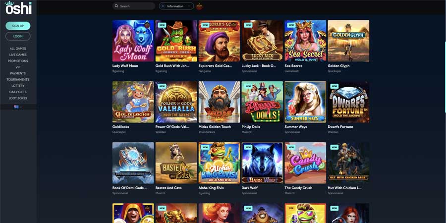 screenshot oshi casino slots